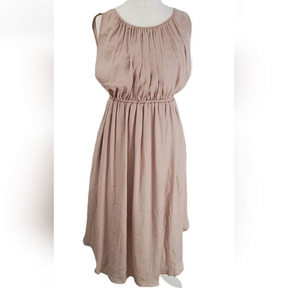 DOLAN Left Coast Collection beige floaty dress faux vest detail S 10 uk - Picture 2 of 7